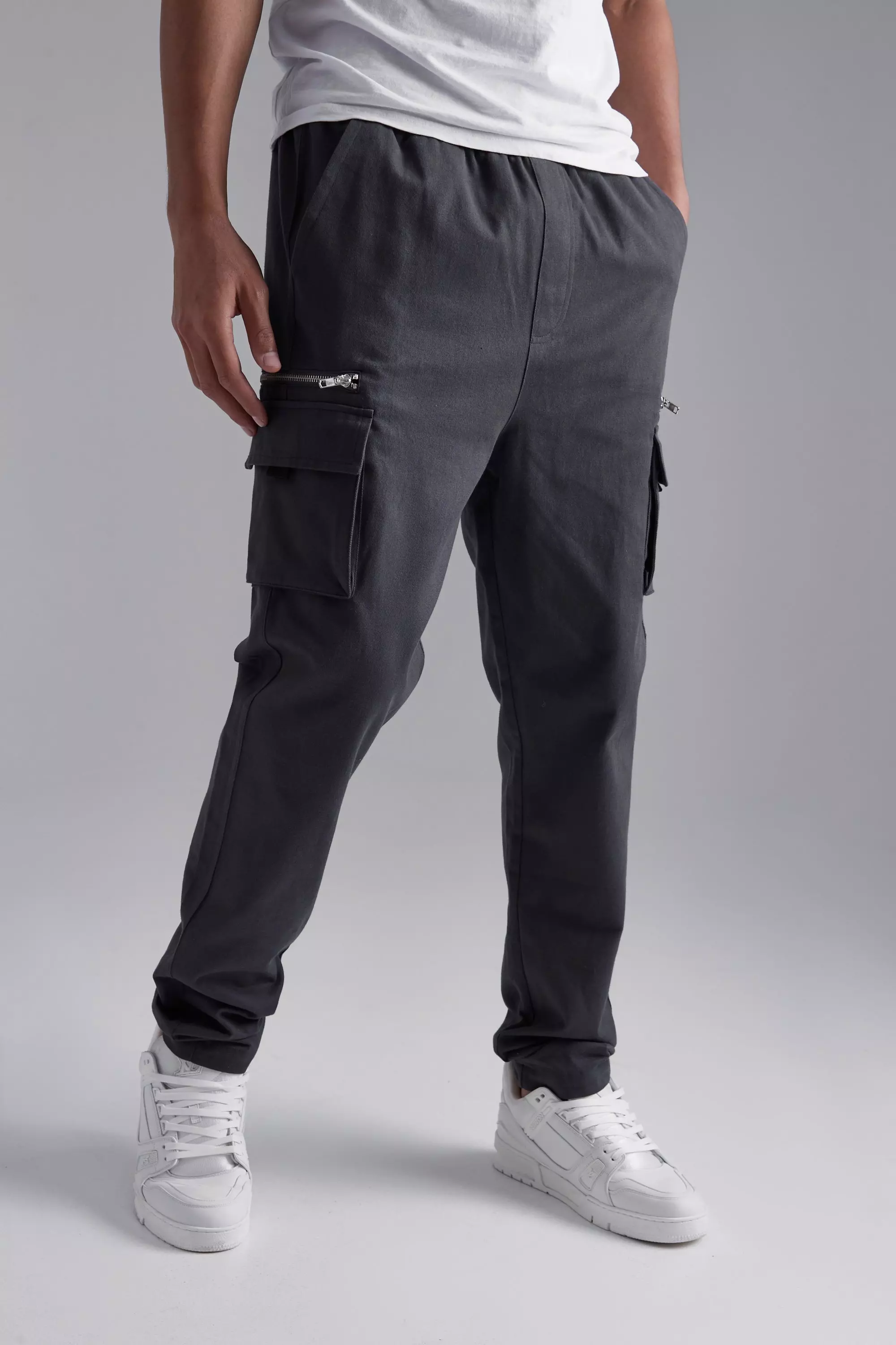 Mens cargo pants with zipper clearance pockets